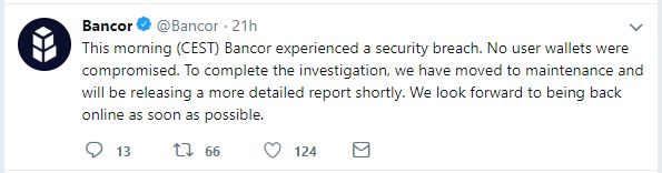 سرقت بیش از 13 میلیون دلار ارز دیجیتال در هک پلتفرم بنکور (Bancor)! سرقت بیش از 13 میلیون دلار ارز دیجیتال در هک پلتفرم بنکور (Bancor)!