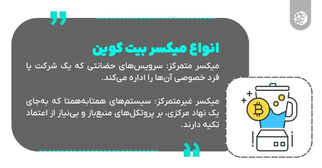 انواع میکسر بیت کوین