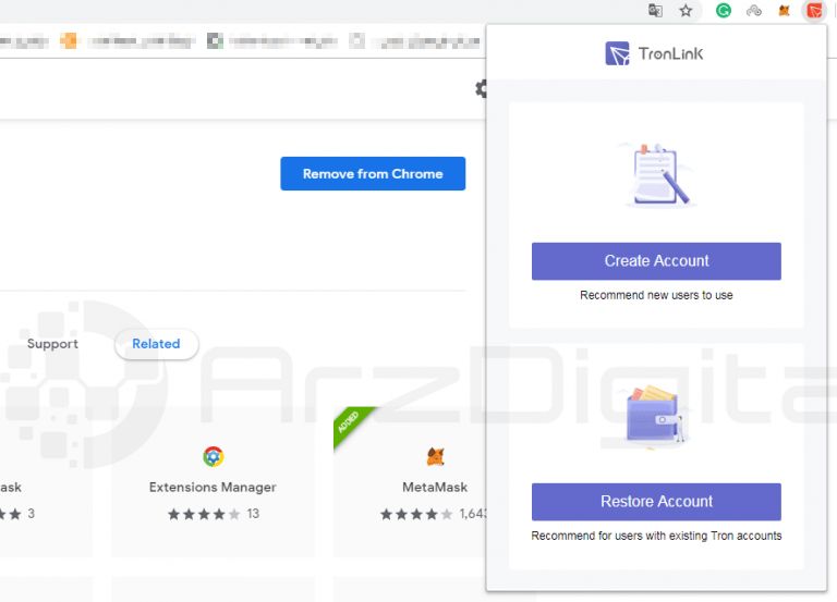 آموزش ساخت کیف پول ترون لینک (TronLink) در مرورگر کروم