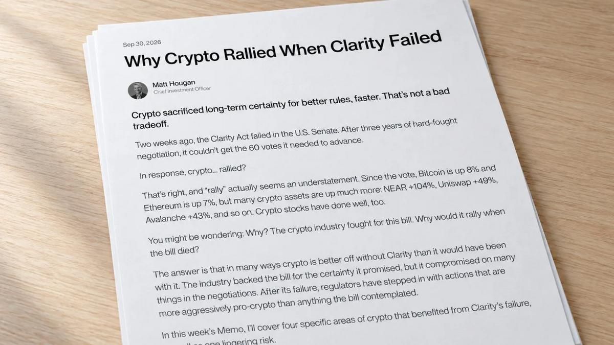 تحلیل بیت وایز از برندگان شکست قانون کلاریتی در بازار ارز دیجیتال