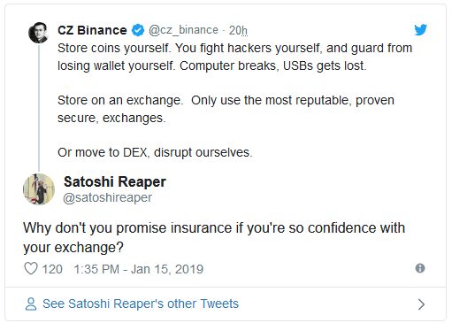 مدیر بایننس پس از توصیه به نگهداری ارزهای دیجیتال در صرافیها مورد انتقاد قرار گرفت مدیر بایننس پس از توصیه به نگهداری ارزهای دیجیتال در صرافیها مورد انتقاد قرار گرفت