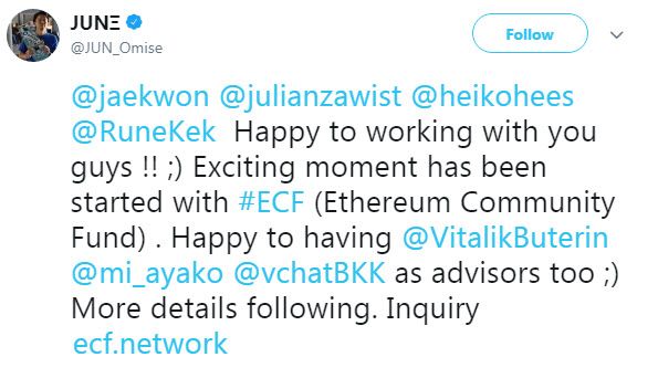 تشکیل تیم ECF برای جهش اتریوم/ ویتالیک بوترین در نقش مشاور تشکیل تیم ECF برای جهش اتریوم/ ویتالیک بوترین در نقش مشاور