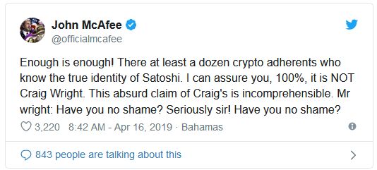 ادعای جنجالی کریگ رایت: صرافی بایننس پولشویی می‌کند و مک‌آفی یک شیاد است