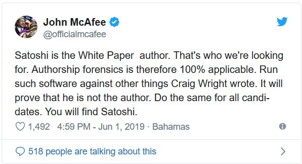ردپای تئوری توطئه در هویت جدید معرفی شده برای ساتوشی ناکاموتو توییت مک آفی