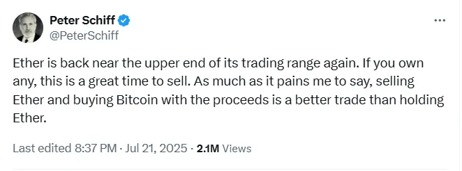 دیدگاه پیتر شیف در مورد بیت کوین
