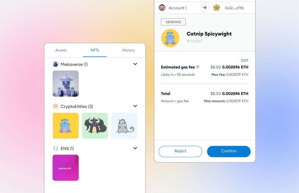 آخرین نسخه افزونه متامسک از NFTها پشتیبانی می‌کند