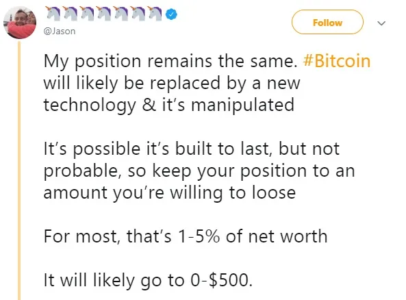 توییت جیسون کالاکانیس کارآفرین، نویسنده و سخنران انگیزشی موفق آمریکایی