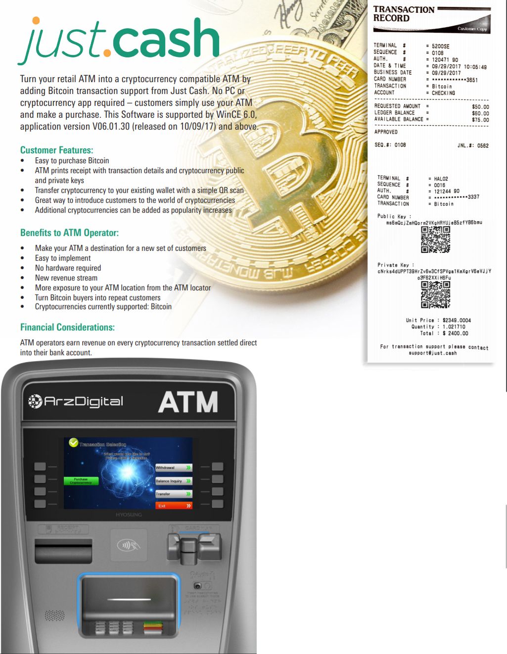 یکی از بزرگترین تولید کنندگان دستگاه های خودپرداز در جهان حمایت خود از بیت کوین را اعلام کرد