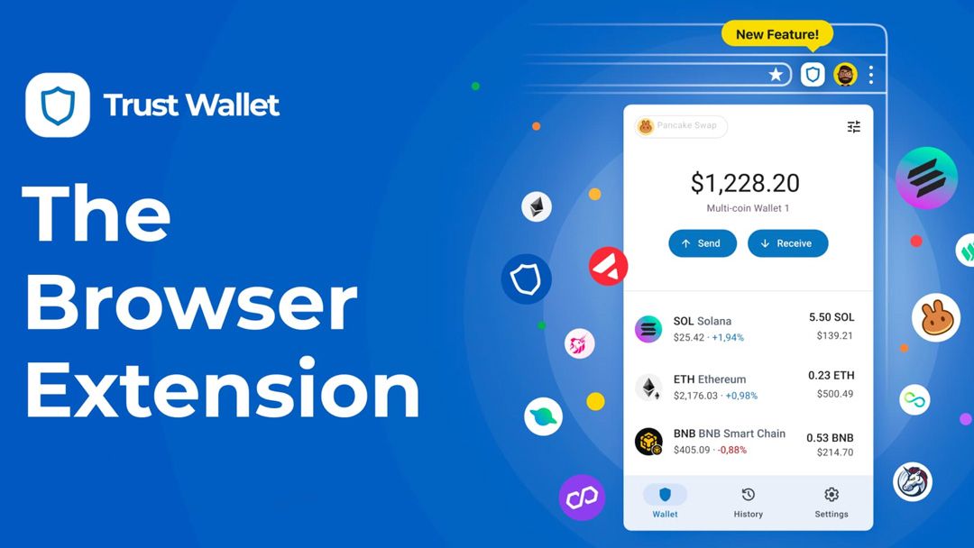 تراست والت از افزونه مرورگر کیف پول خود رونمایی کرد