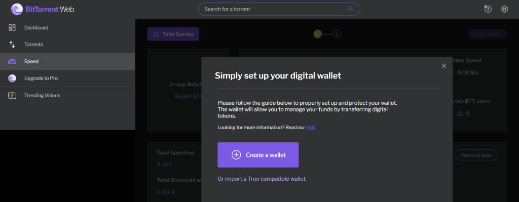 نحوه ساخت کیف پول بیت تورنت اسپید