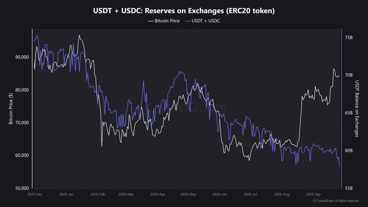 USDT and USDC Reserves on Exchanges