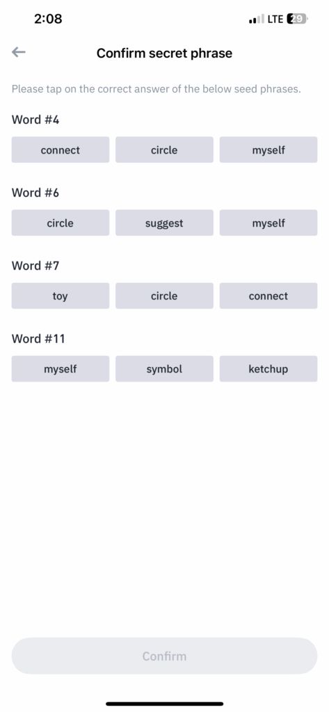 تأیید عبارت بازیابی تراست ولت