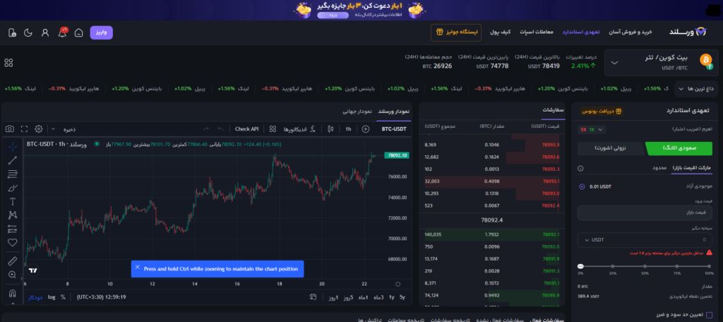 معاملات تعهدی و استاندارد در صرافی ورسلند