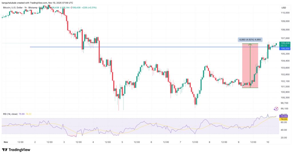 شکار نقدینگی ۱۱۲ هزار دلاری بیتکوین؛ آیا پایان تعطیلی دولت آمریکا ماشه رشد را میکشد؟ چارت قیمت بیت کوین