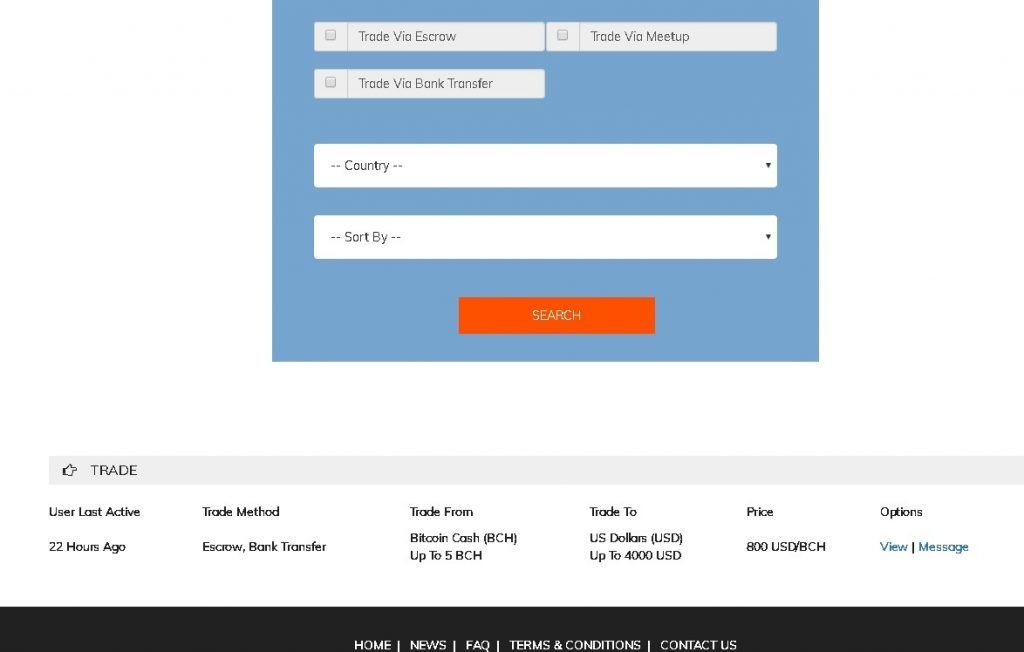 آشنایی با صرافی جدید بیت کوین کش نظیر به نظیر (P2P) به نام Localbitcoincash.org