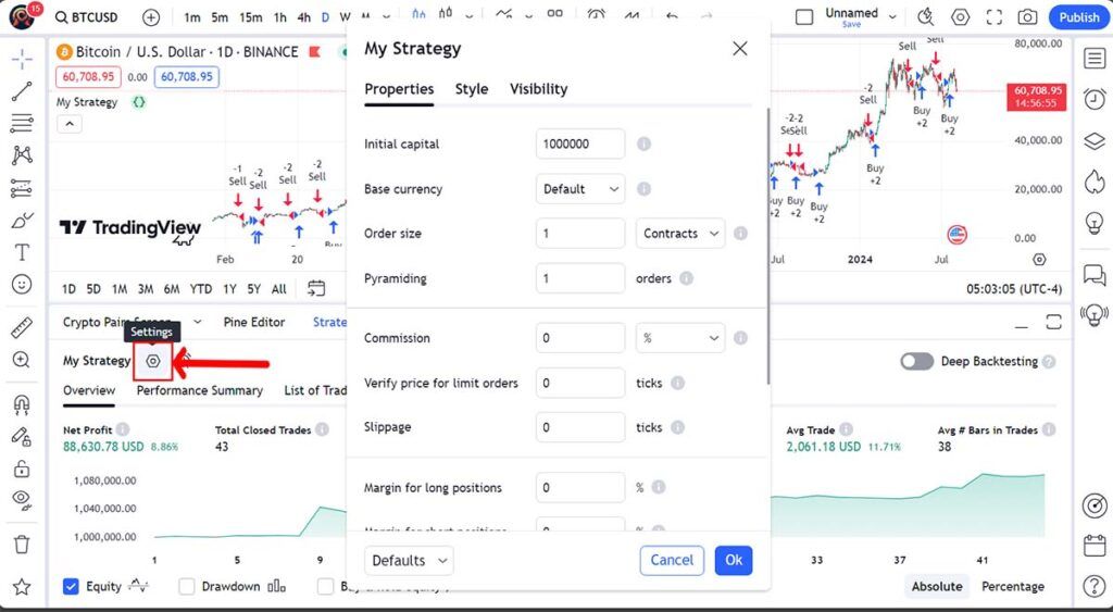 بک تست خودکار در تریدینگ ویو