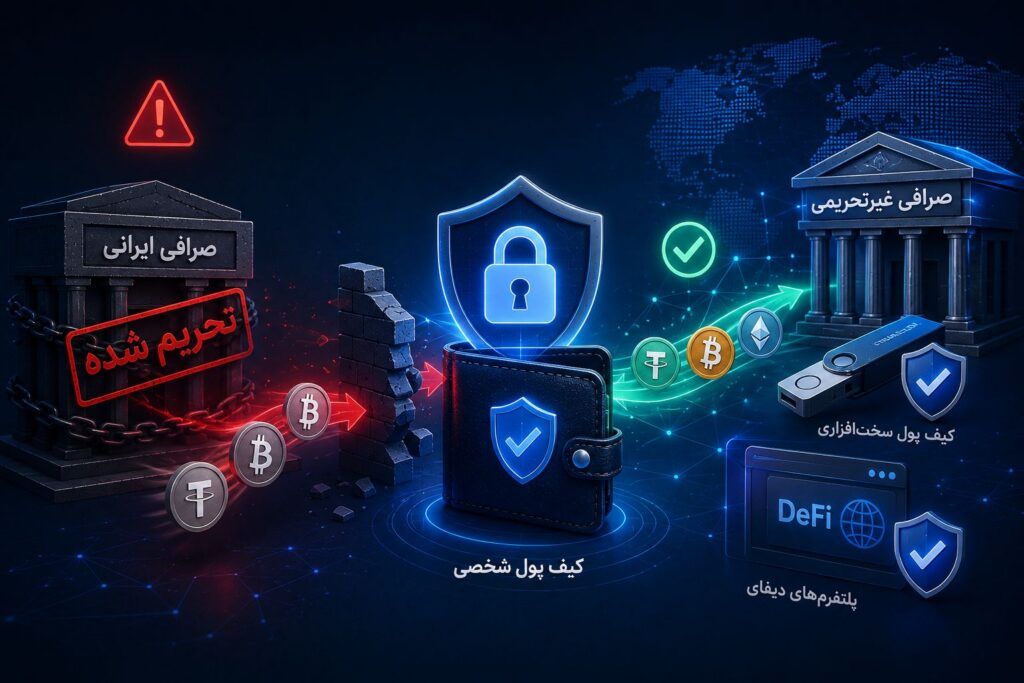 روش انتقال امن ارز دیجیتال بعد از تحریم صرافی های ایرانی
