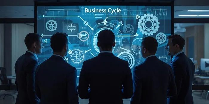 این سیگنالهای هشداردهنده را قبل از سقوط بزرگ بازار در ۲۰۲۵ جدی بگیرید نمودار چرخه تجاری بازار