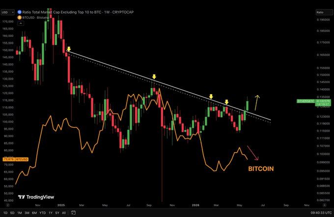 نمودار نسبت OTHERS/BTC
