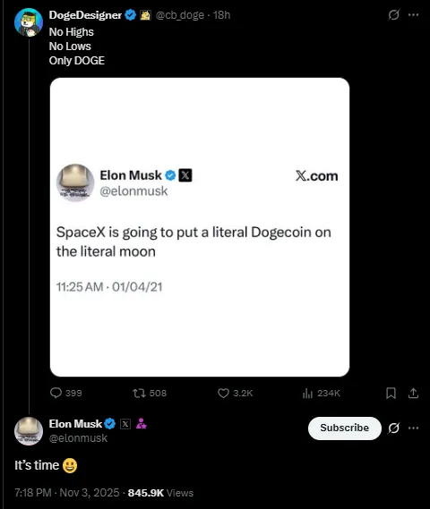ایلان ماسک: وقت ارسال دوج کوین به ماه است!