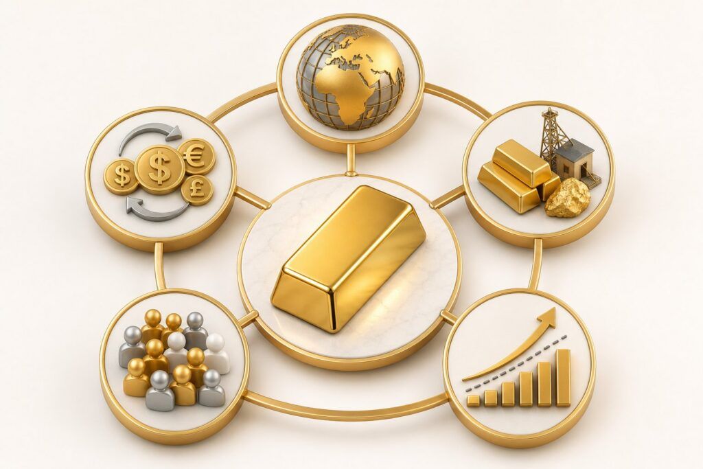 حباب طلای ۱۸ عیار چیست؟ فرمول محاسبه و عوامل مؤثر اینفوگرافیک عوامل حباب طلای ۱۸ عیار شامل اونس، ارز، عرضه، تقاضا و انتظارات