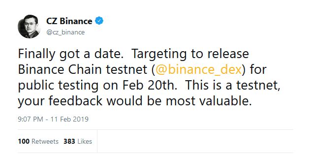 تاریخ راه‌اندازی نسخه آزمایشی صرافی غیرمتمرکز بایننس اعلام شد