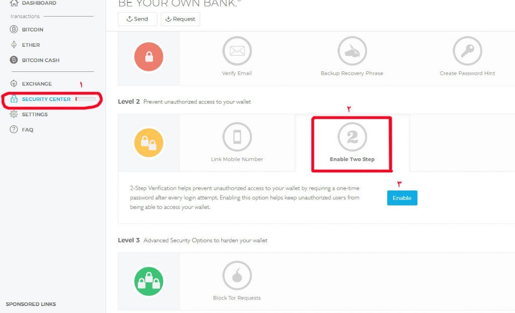 پیام کوتاه های ارسالی از سایت  blockchain.info در اپراتورهای تلفن همراه کشورمان دریافت نمیشود