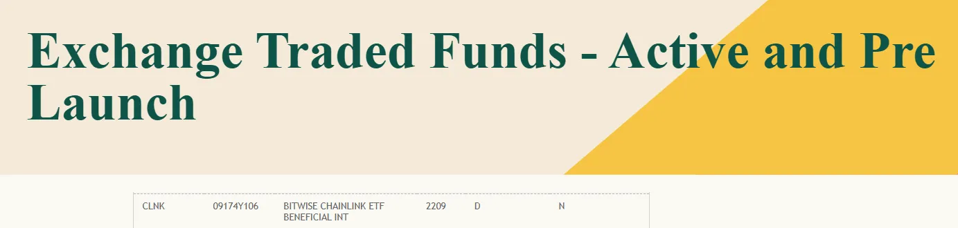 فهرست شدن ETF بیت وایز برای چین لینک