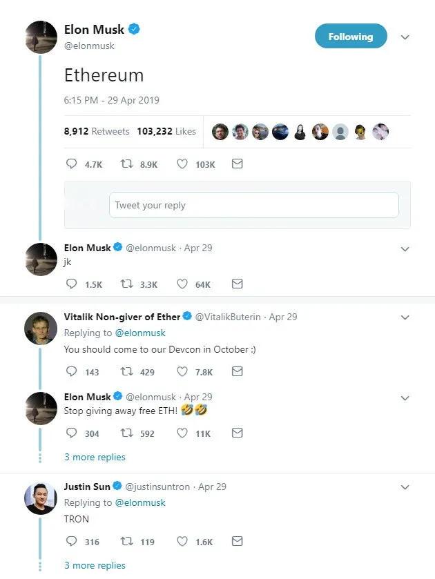 توییت عجیب ایلان ماسک با کلمه «اتریوم»/ ویتالیک بوترین پاسخ داد