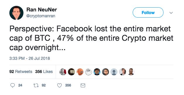 پوزخند جامعه ارزهای دیجیتال به سقوط سهام فیسبوک پوزخند جامعه ارزهای دیجیتال به سقوط سهام فیسبوک