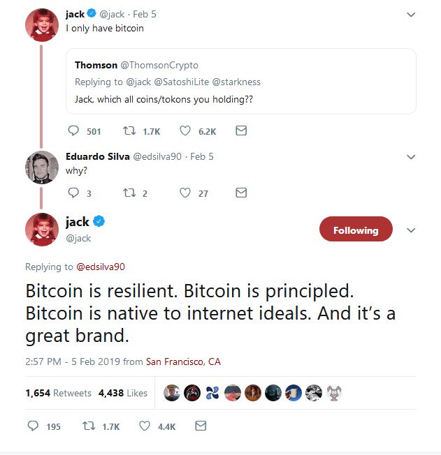 مدیرعامل توییتر: تنها ارز دیجیتالی که دارم بیت کوین است !