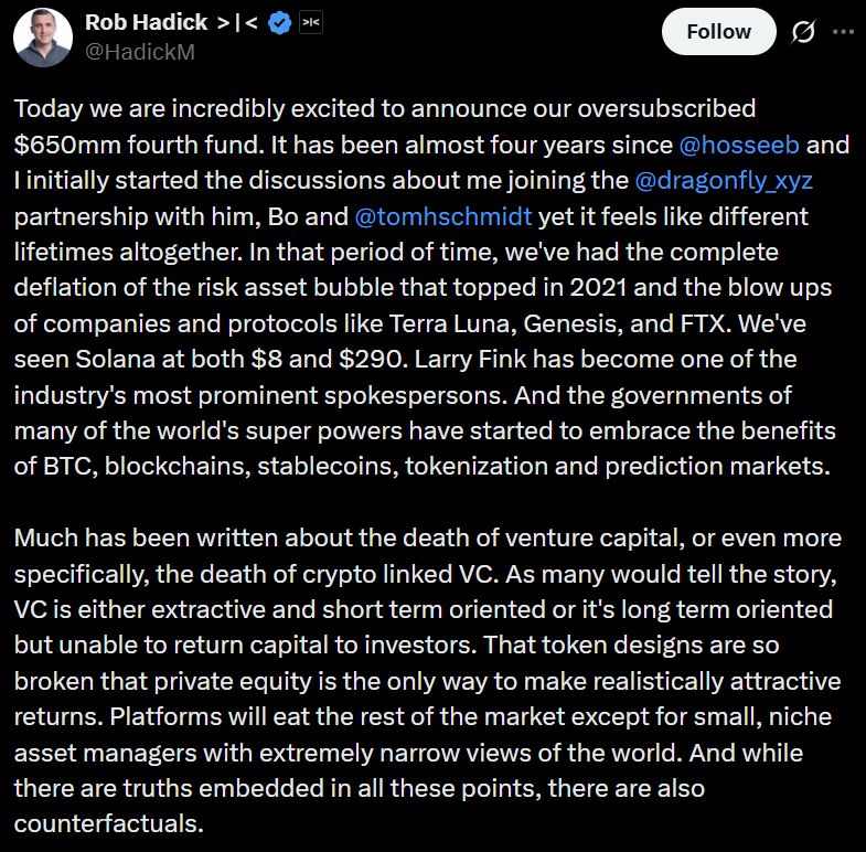 با سقوط بازار ارز دیجیتال، غولها روی این داراییهای جدید شرط بستهاند: فرصت بعدی اینجاست؟ اعلام جذب صندوق جدید توسط دراگونفلای