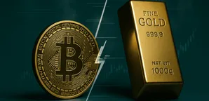 چارت بیت‌ کوین در مقابل طلا به پایین‌ترین سطح از ابتدای ۲۰۲۴ رسید